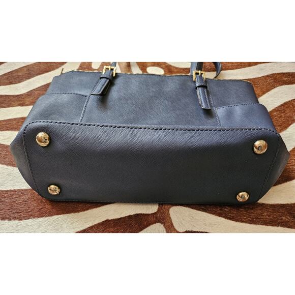 Michael Kors, Jet Set, Large Travel Tote Shoulder Bag Saffiano Leather, Blue - Picture 3 of 6